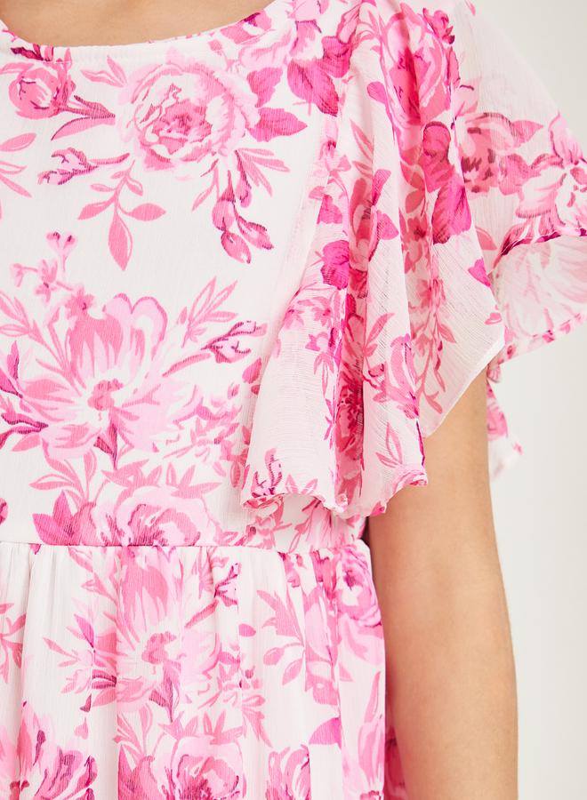 ستايلي فستان شيفون مطبع بطبعة زهور - Image 2